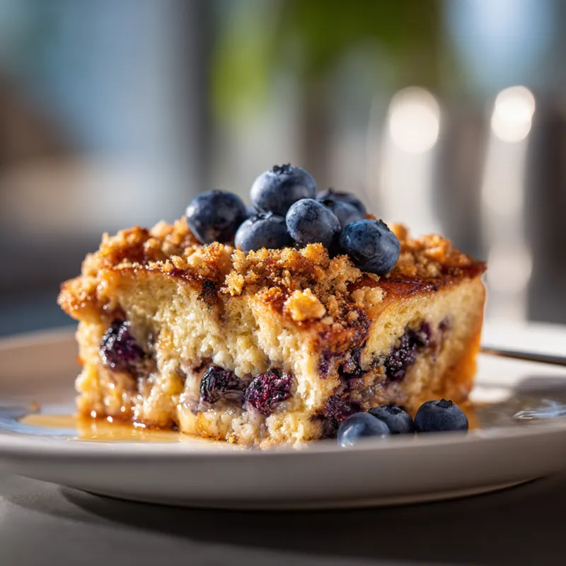 blueberry toast casserole in content