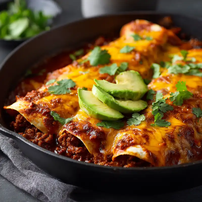 cheesy beef enchiladas in content