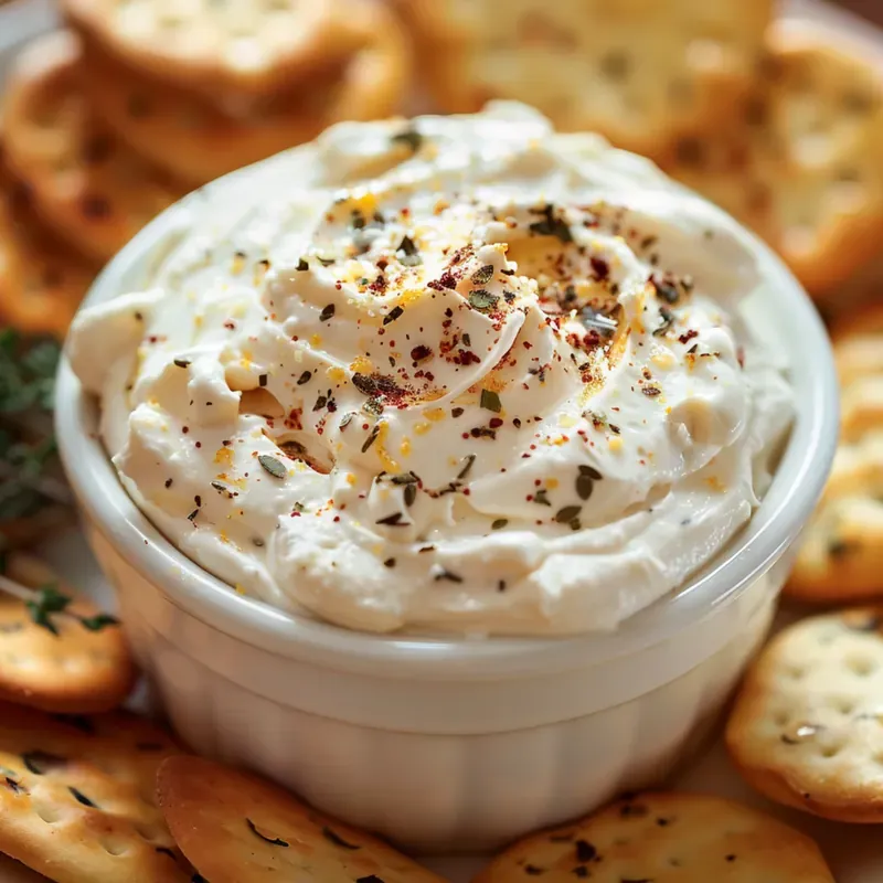 herbed cheese dip in content compressed