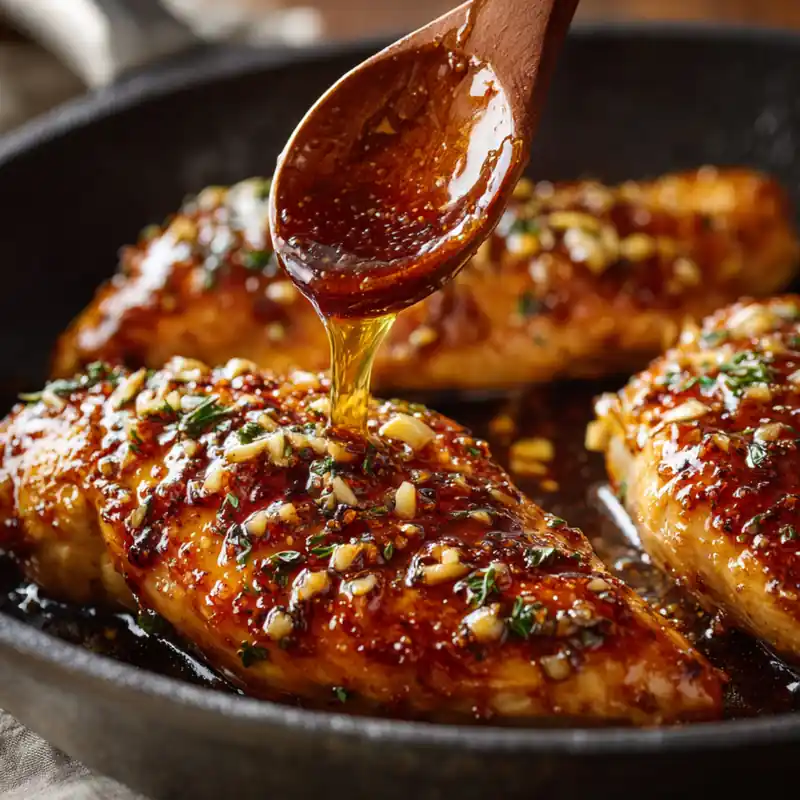 honey garlic chicken skillet 800x800 1