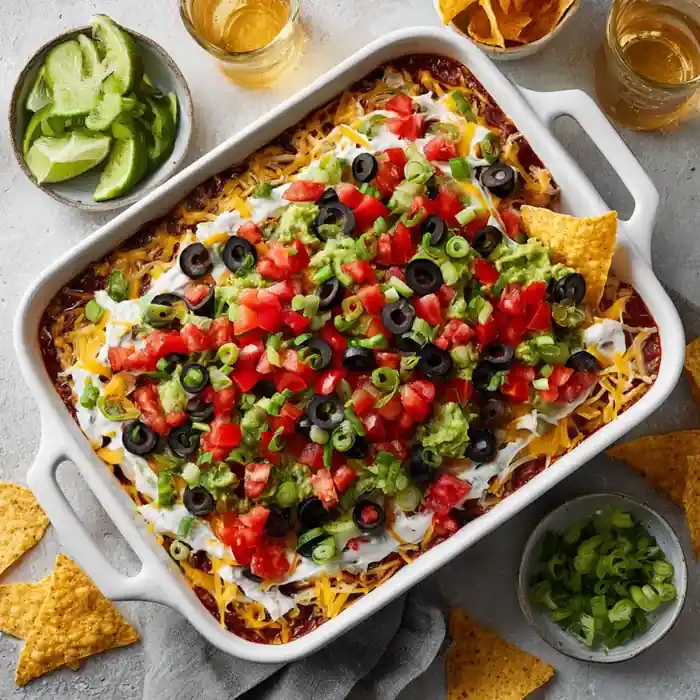 loaded 7 layer dip in content compressed