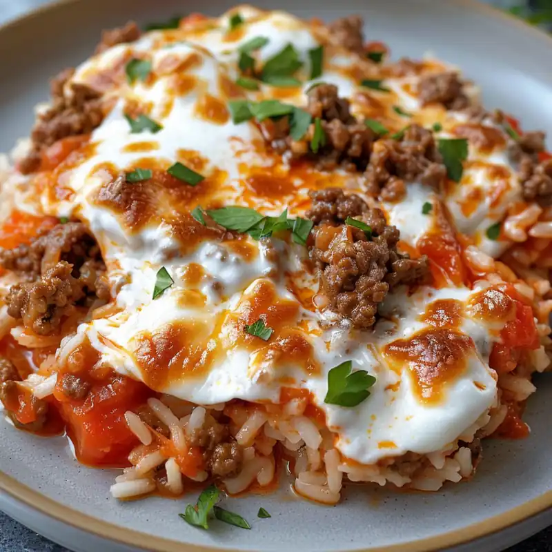 beef rice bake in content