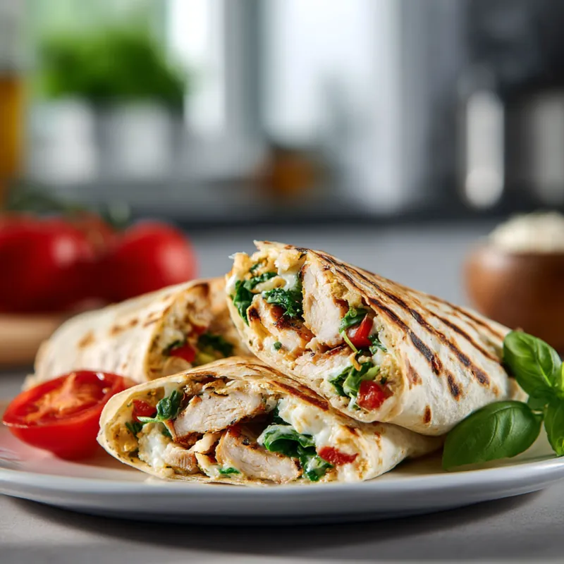 chicken mozzarella wrap square