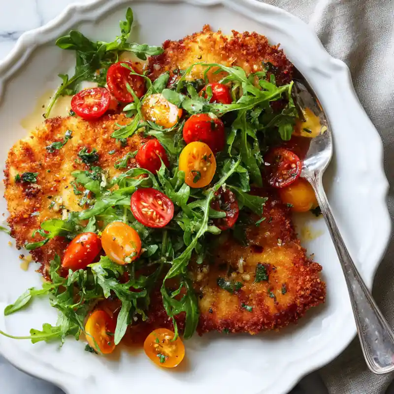 crispy chicken arugula tomato 800x800 1