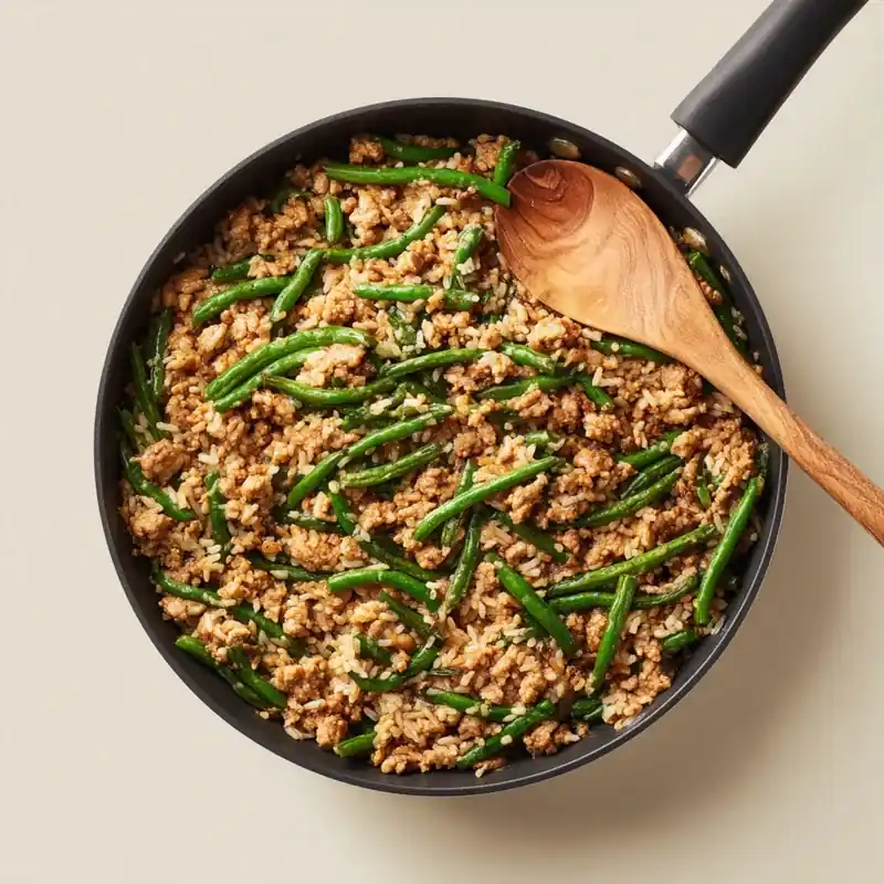 ground turkey green beans rice in content compressed