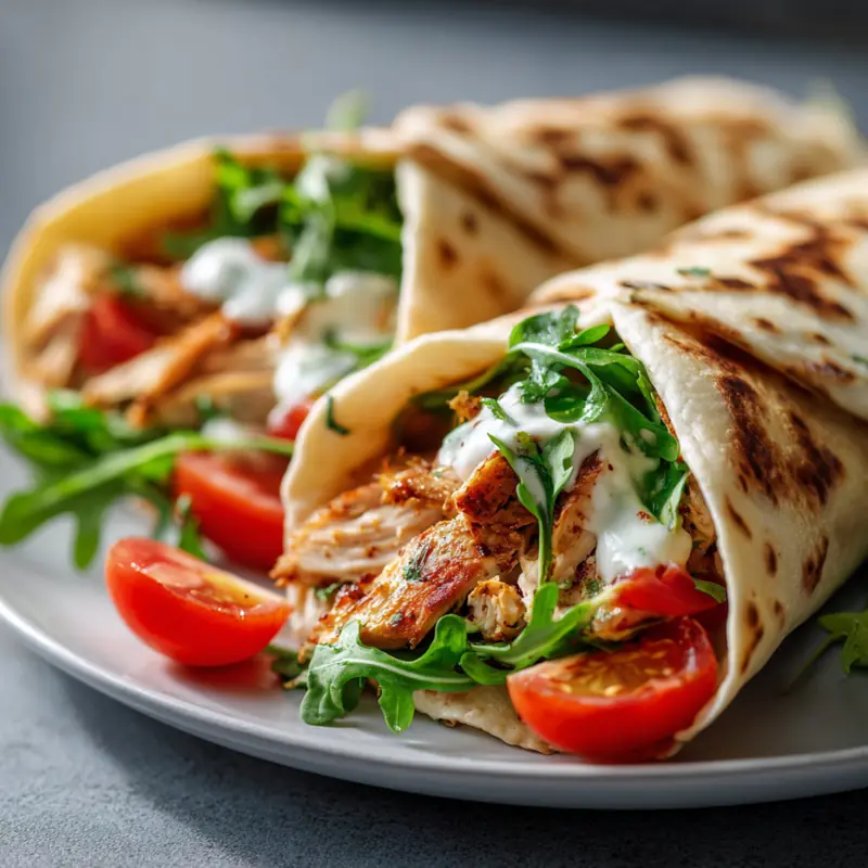 healthy chicken flatbread wrap square