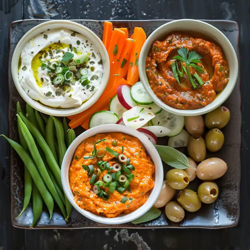 party dip platter vegetables in content