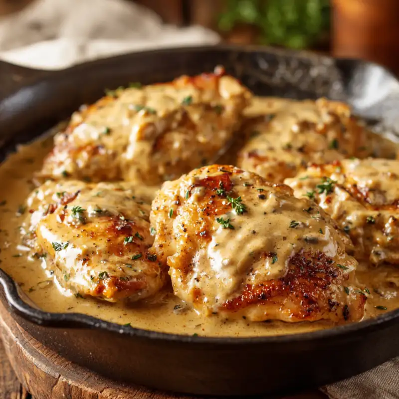 smothered chicken skillet square seo