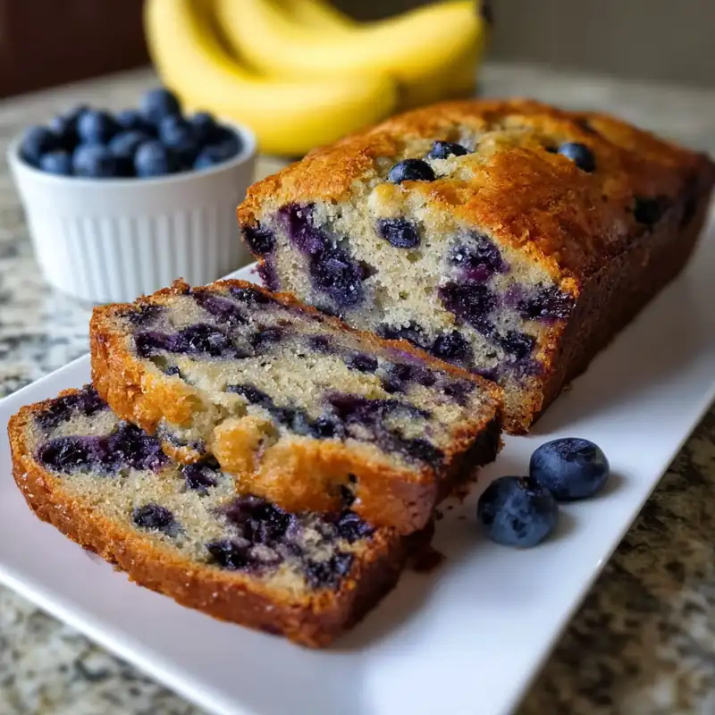 protein cottage cheese banana bread blueberries square