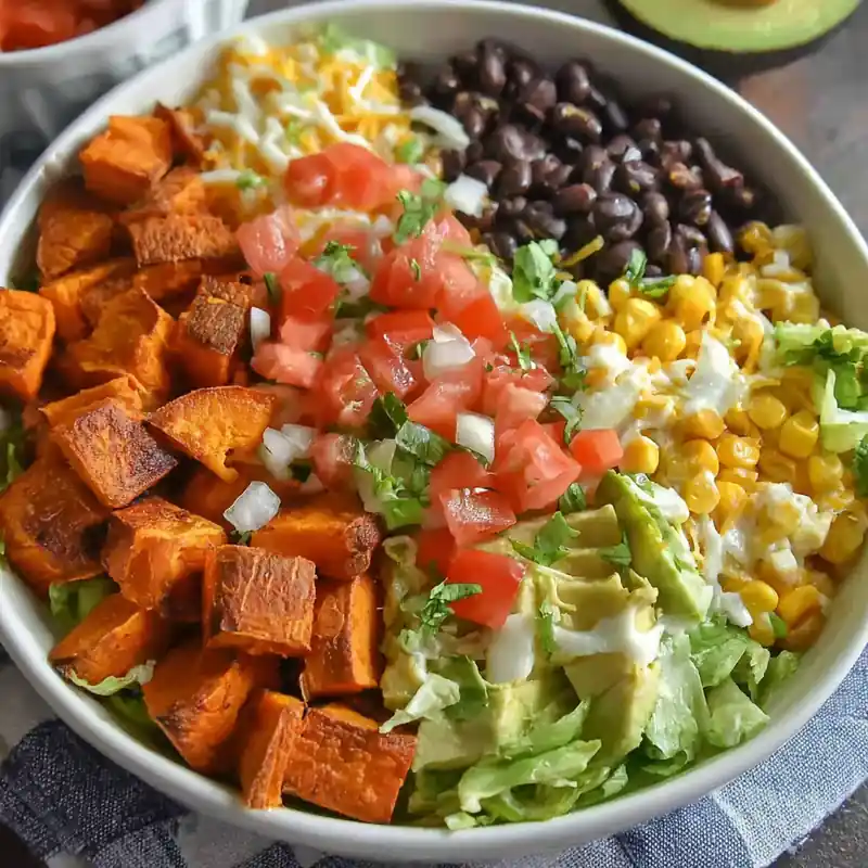 roasted sweet potato taco bowls square
